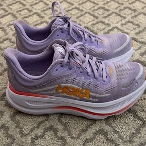 Hoka Bobdi 9 Women's Lavender Athletic Shoes with Coral Accent